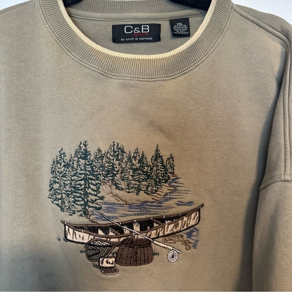 Vintage C&B sport by Croft & barrow oversized embroidered camping crewneck - Picture 3 of 5